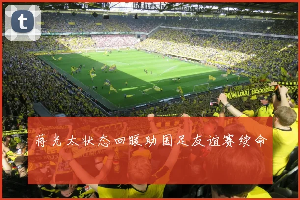 蒋光太状态回暖助国足友谊赛续命